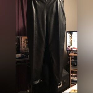 Melanie Lynn - Black Vegan Leather Leggings - Never Worn in Size 18